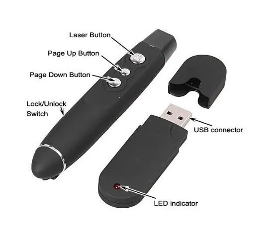 USB 인터페이스를위한 RF 무선 레이저 발표자 프레젠테이션을위한 Ultimate Tool