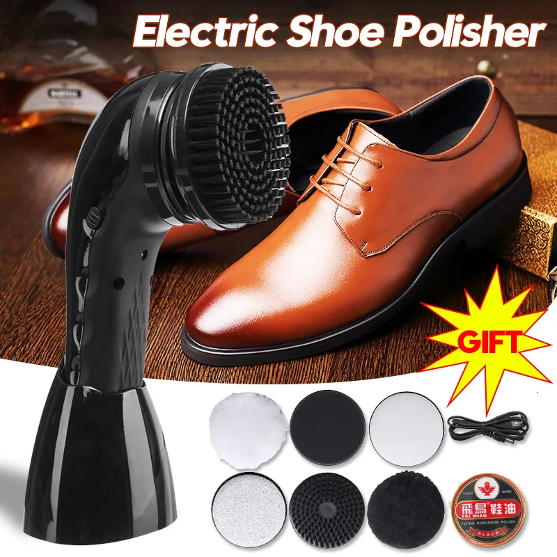 Annan hushållning Organisation Electric Shoe Polisher Portable Handheld Automatisk läderborstvårdsanordning Rengöringsverktyg Batteriförsörjning 230830