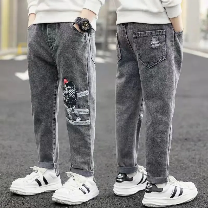 Jeans Kids Boys For Clothes Cowboy Sports Pants Children Denim Trousers Clothing Boy Bottoms Size 4 6 8 10 12 14Yrs 230830