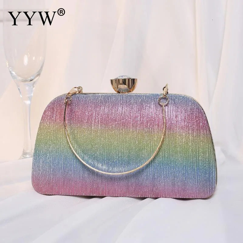 Borse da sera Moda Donna Pochette Borsa Donna Elegante Multi colori Arcobaleno Tote per le signore Borsa da festa di nozze Pochette 230831