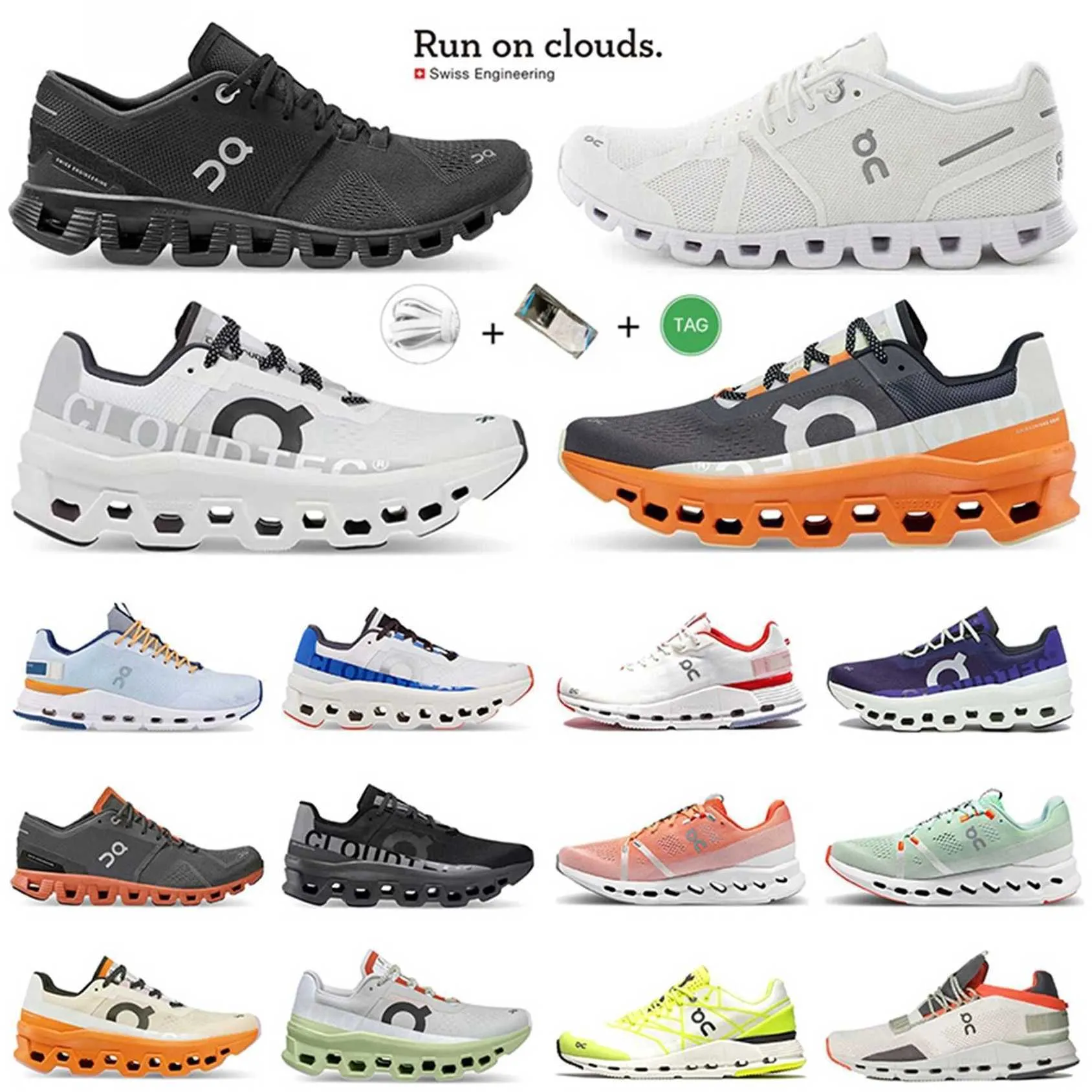 Sapatos Running 0N Cloud x Sports Sneakers Designer Homens Preto Branco Marfim Quadro Rosa Açaí Roxo Amarelo Homens Mulheres Treinadores Esportes Sapatilhas Mulheres Sapatos 1s 3s 4s 5s 6s 11sb