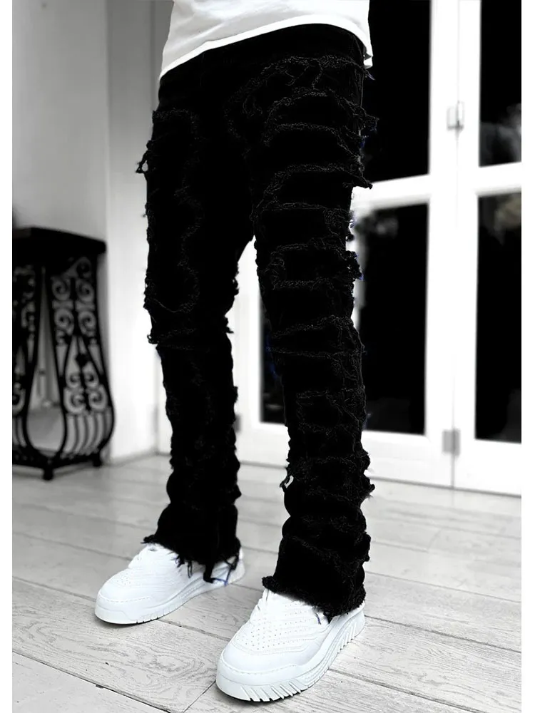 【SATIIIZ】Levin Keyring Cargo Denim Pants e38e69a6-503d-43a5-9ce1-
