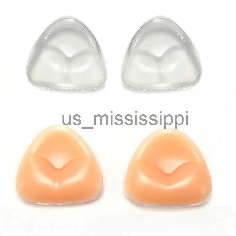 Cuscinetti per il seno 1 paio di inserti per reggiseno in silicone per bikini a triangolo in silicone, cuscinetti per reggiseno push up, pasticcini invisibili per rinforzare il seno x0831 LF2309081