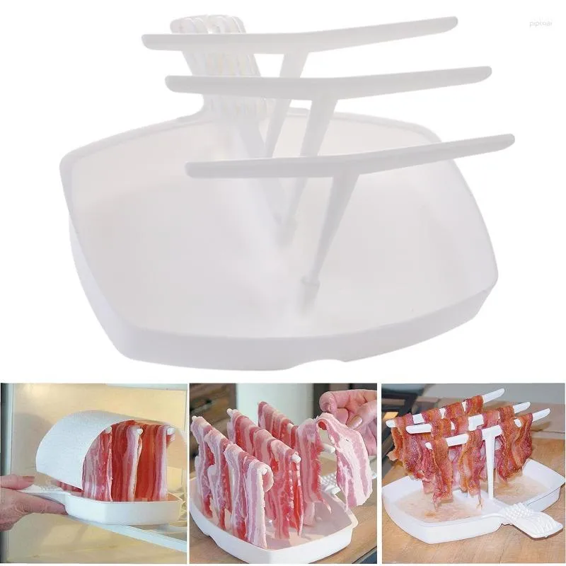 Pratos Crisp Fogões Produtos Limpos Crocantes Bacon Maker Cabide Microondas Café da Manhã Panelas Rack de Microondas