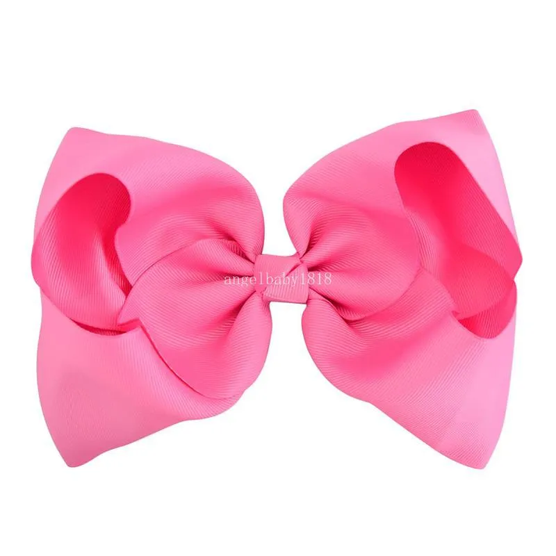 8 inch Solid Color Grosgrain Ribbon Bows Hair Clips Cute Girls Large Handmade Hairpins Barrettes Kids Hair Accessories