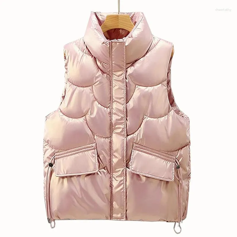 Gabardinas para mujer Abrigos para mujer Otoño e invierno Chaleco Rosa Chaquetas sin mangas Moda Chaleco cálido Tops 2023 Casual