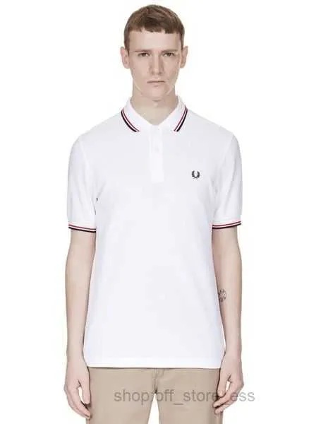 Men Classic Perry Polo Рубашки из хлопкового листа вышивка высокого качества летние повседневные полосатые полосатые воротника Лондон Фред Тупы Black 2 PCVW