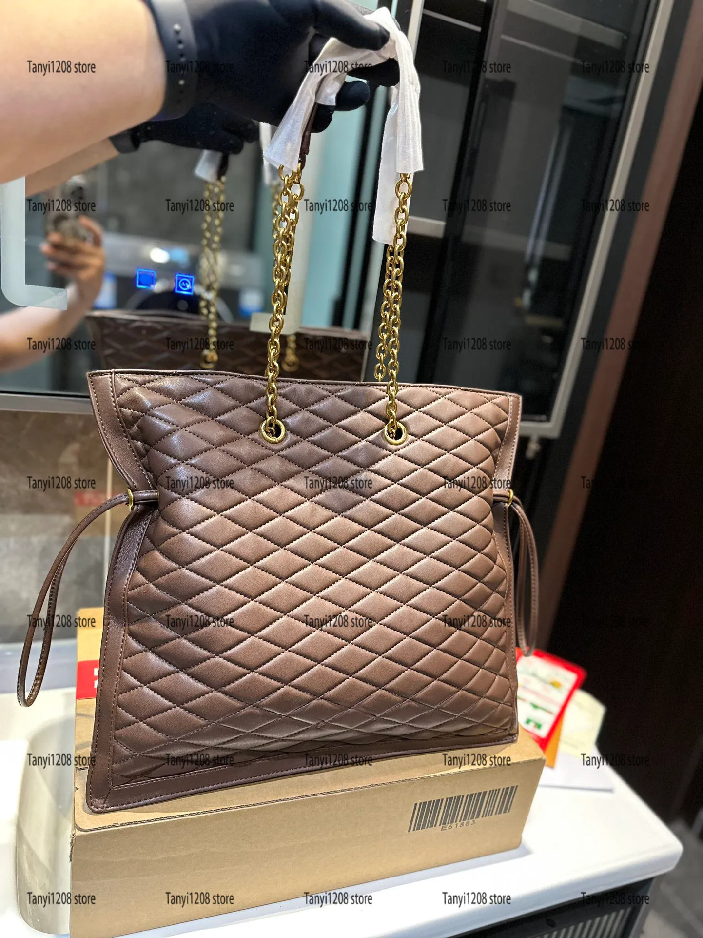 2023 Yeni Kadın Tasarımcı Lüks Tote Çanta Moda Gaby Kapitone Büyük Alışveriş Çantası Lady Real Deri 7a Kalite Çantası Zincir Vintage Crossbody Omuz Çantası Çanta