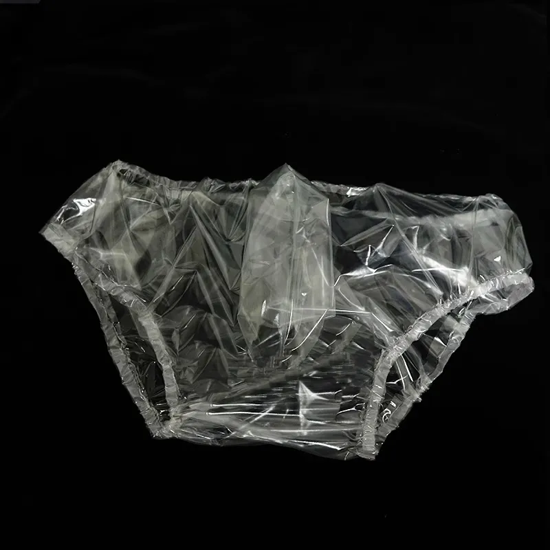 ブリーフパンティーズメンズPVCプラスチックパンティーとペニスバッグ透明なアンダーパンツミドルウエストセクシーブリーフ230830