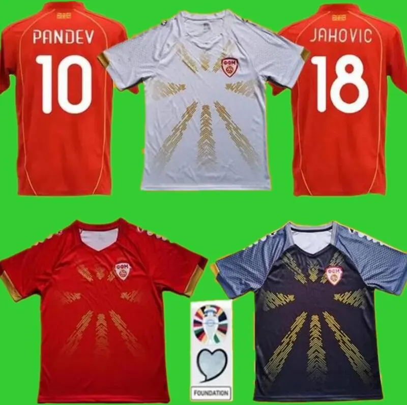 2023 2024 Koszulki piłkarskie Północna Macedonia Elmas Alioski Pandev Trajkovski Jahovic Ristovski Musliu 2023 2024 Drużyna narodowa dom na wyjazd na wyjazd kit futbolowy zestaw piłkarski T 6546