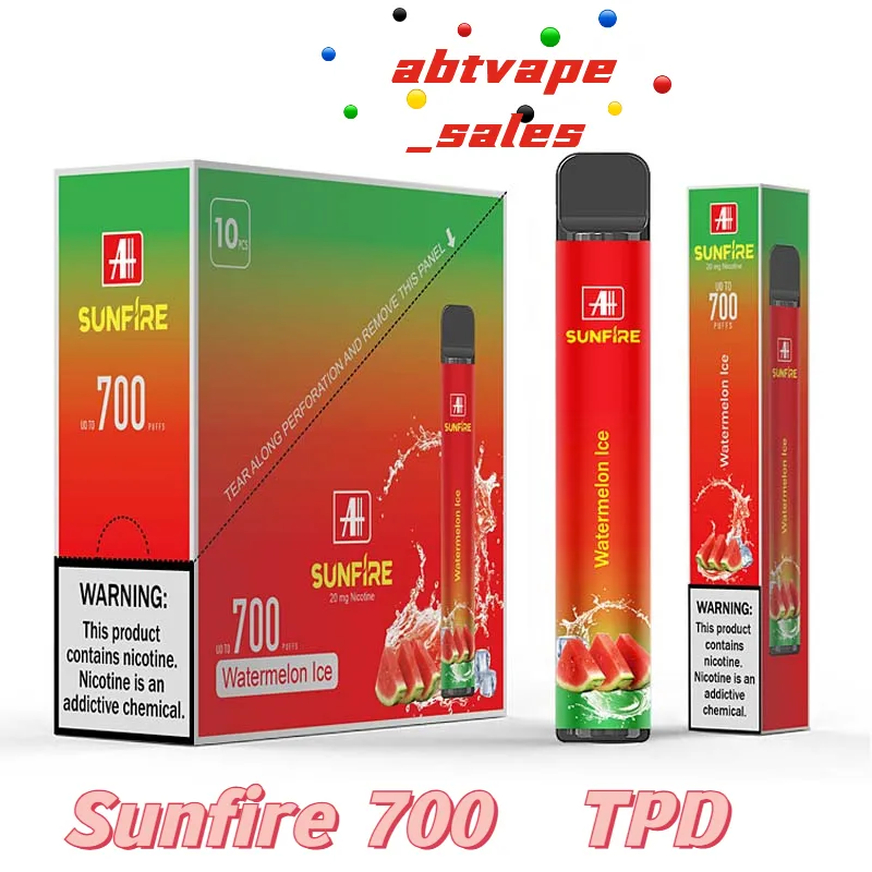 Sunfire Vapers Desechable Disposable Vape Pen 700 Puffs 2ml Beautiful