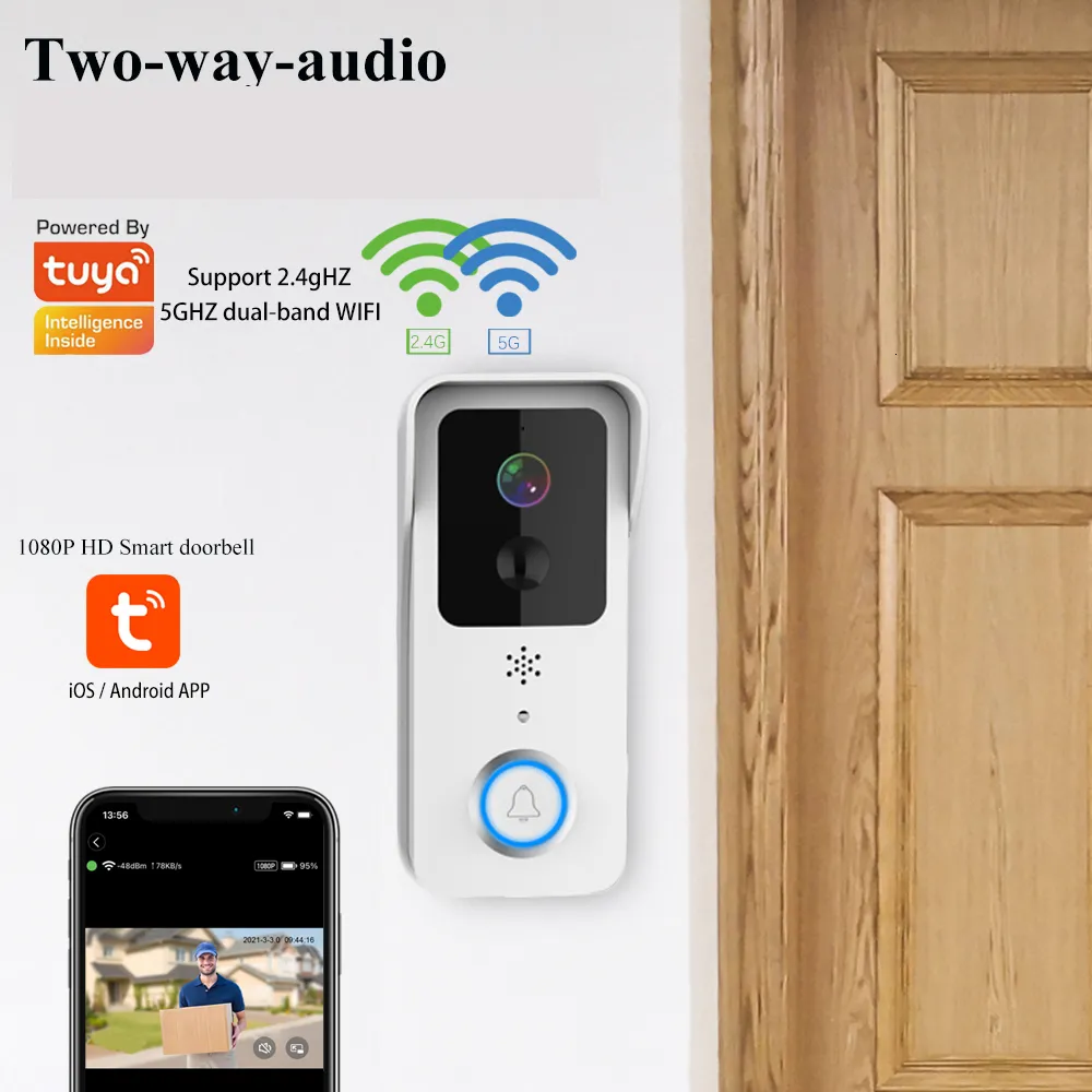 TUYA – sonnette vidéo WiFi sans fil, sonnette d'extérieur, caméra AC DC,  alimentation 1080P, visiophone étanche