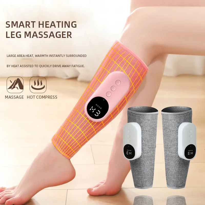 Masseurs de jambes Masseur de jambe électrique masseur de mollet sans fil avec chauffage pneumatique Massage de Compression dispositif de jambe de pied détendre les soins de santé des pieds 230831