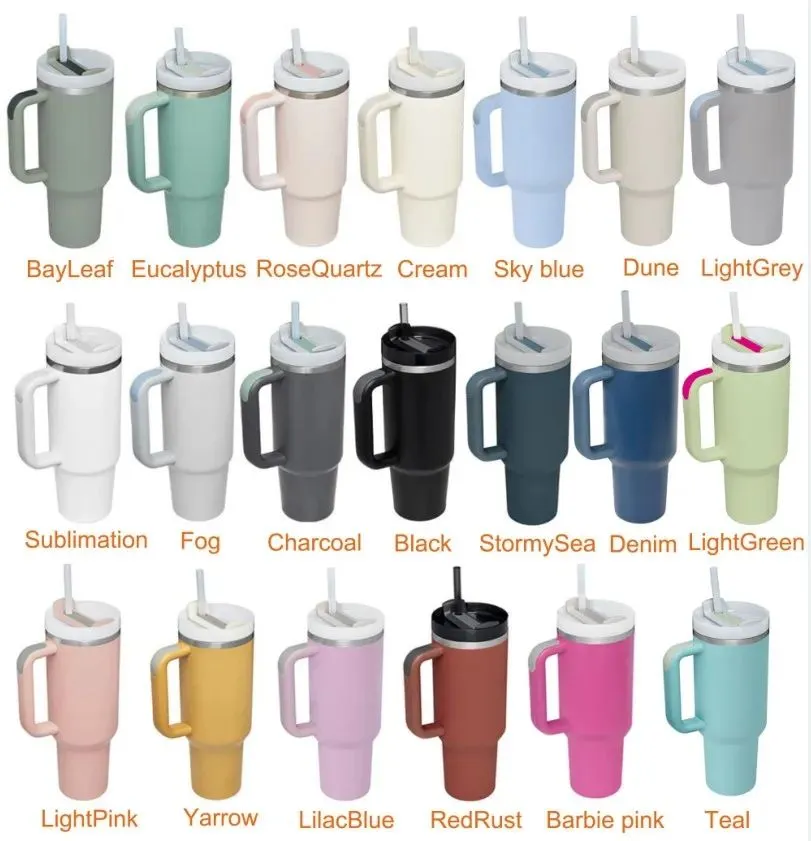 25pcs 40OZ second generation Sublimation Blank tumbler with handle  Adventure Quencher Car Cup Handle Outdoor Travel 