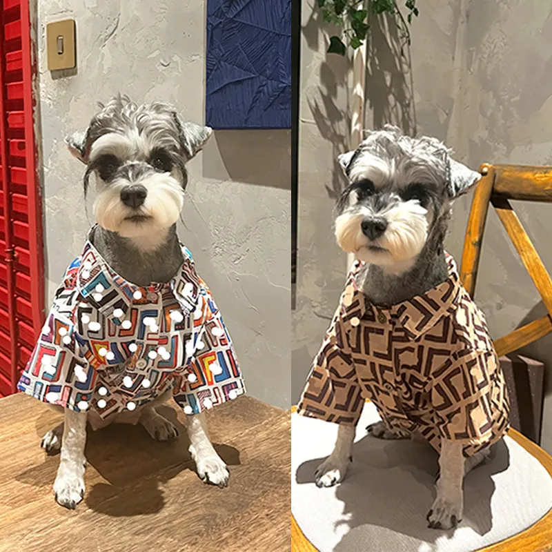 القميص المطبوع للكلب الأليف Schnauzer Falcon Teddy Corgi Puppy قميص عصري