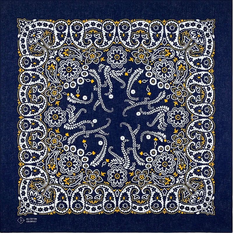 Bandanas Durag Design High Quality Hip Hop Amoeba Cashew Cotton Square Bandana Scarf Headband Black Paisley Gifts For MenBoysGirls 230831