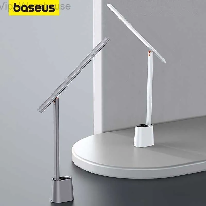 Baseus LED lampe de bureau lampe de table pliable étude Dimmable lampe de bureau lampe de chevet pour lire contrôle intelligent luminosité protection des yeux HKD230831