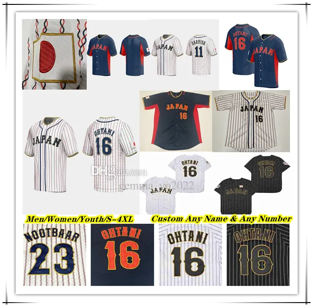 2023 Team Japan Baseball Jersey Shohei Ohtani Lars Nootbaar Munetaka Murakami Kensuke Kondoh Masataka Yoshida Kazuma Okamoto Shugo Maki Tetsuto Yamada Genda 4XL