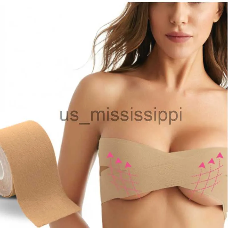 Bröstplatta 5mroll Sticky Boob Tape Adhesive Invisible Axless Bh Nipple Bras For Women Pasties Cover Breast Lift Tape Push Upbralette X0831