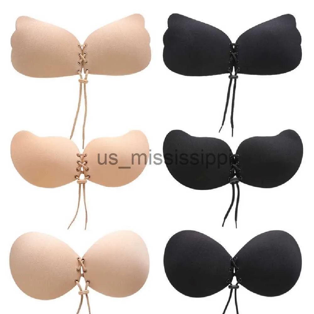 DAILOU Réutilisable Femmes Auto-Adhésif Sans Bretelles Bandage Dos Nu Soutien-Gorge Bâton Gel Silicone Push Up sous-vêtements pour femmes Soutien-Gorge Invisible x0831