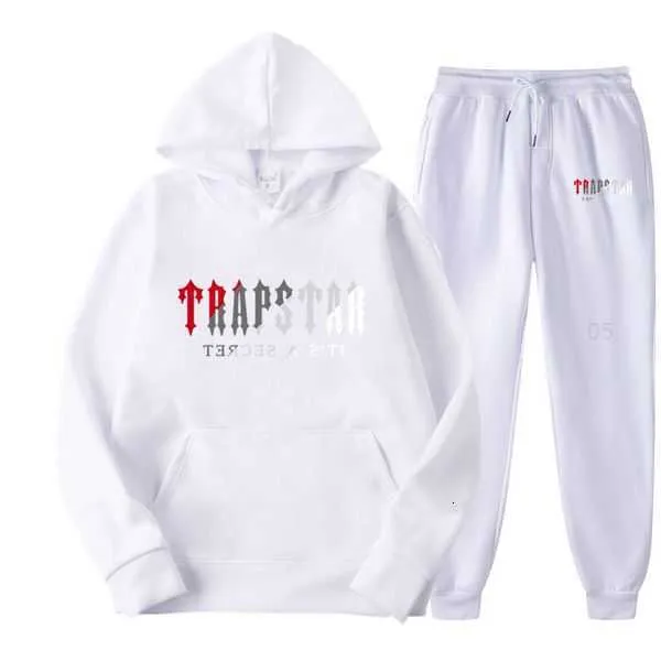 Trapstar Tracksuit czarny męski bluzę z kapturem Trapstar Men Men Sportswear Panter Set Buink Basketball 2 -Place Loose Women Długie rękaw 0uaw