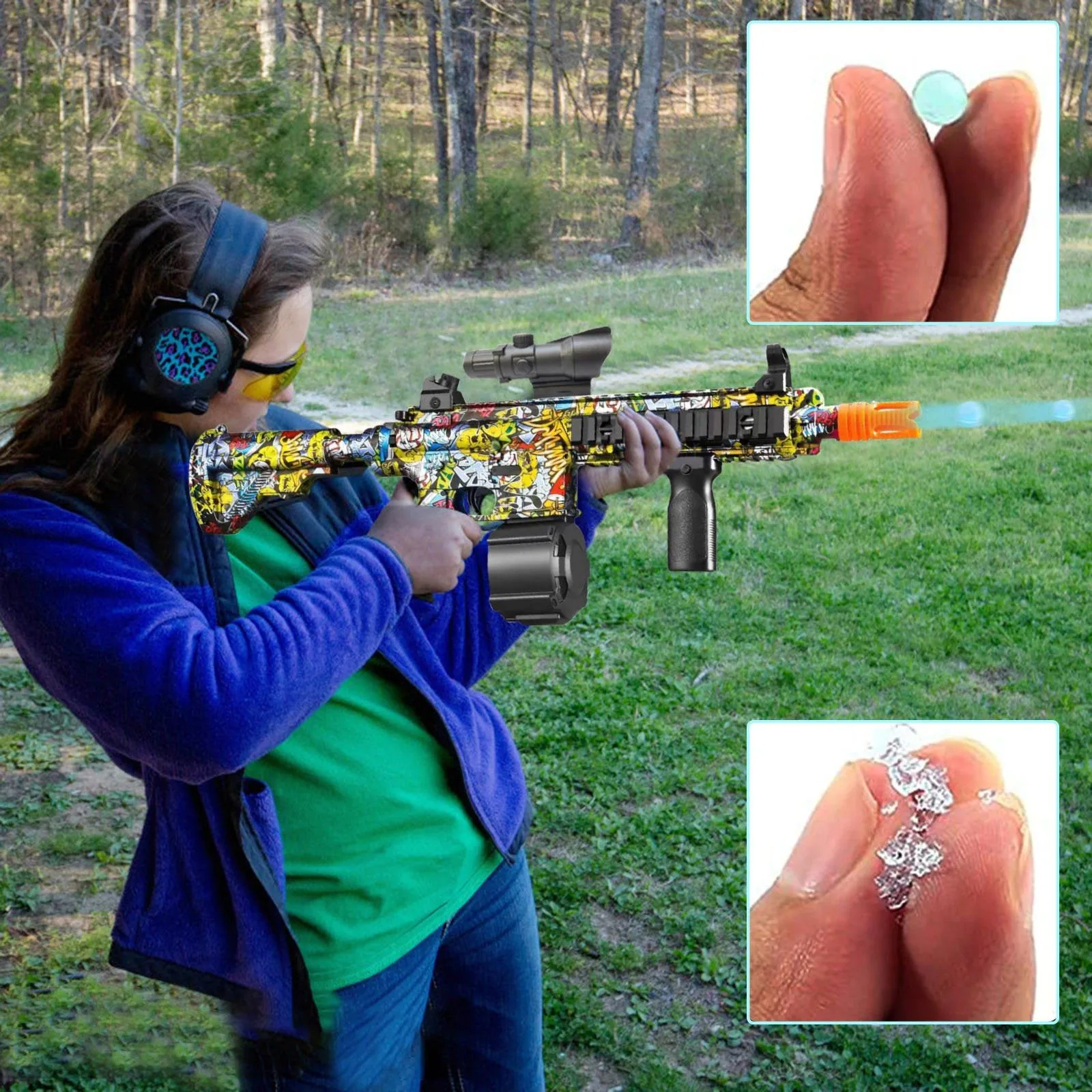 Neue M416-Spielzeugpistole mit 15.000 Stück umweltfreundlicher Wassertropfen-Hand- und Elektrospritzpistole 2-in-1-Gel-Ball-Blaster ToysGun für Kinder Fabrikgroßhandel