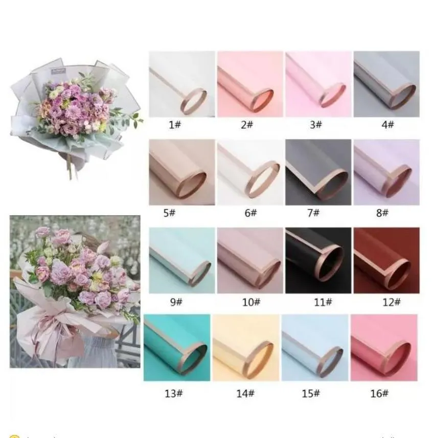 Snabb leveransblomma inslagna papper 20pcspack julbröllop Valentine Day Waterproof Bronzing Flower Gift Wrapping Paper