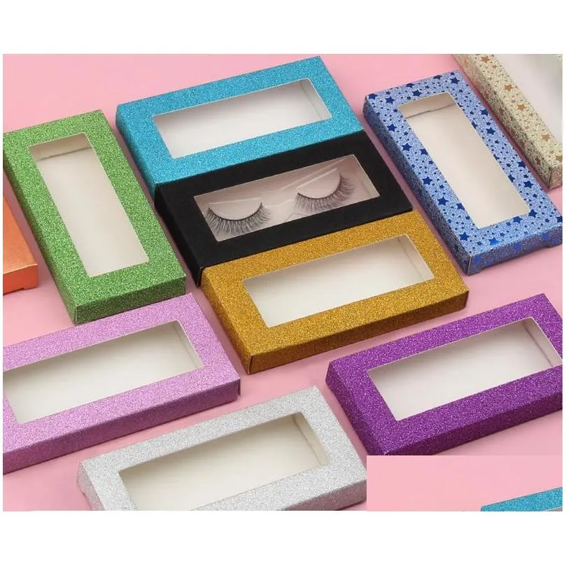 Napełnione kompakty Pusty kwadratowe opakowanie rzęsowe pudełko rzęsowe dla 1 pary mticolor frost case Makeup Norek Włosy Upadki Dostarcz dhfxe