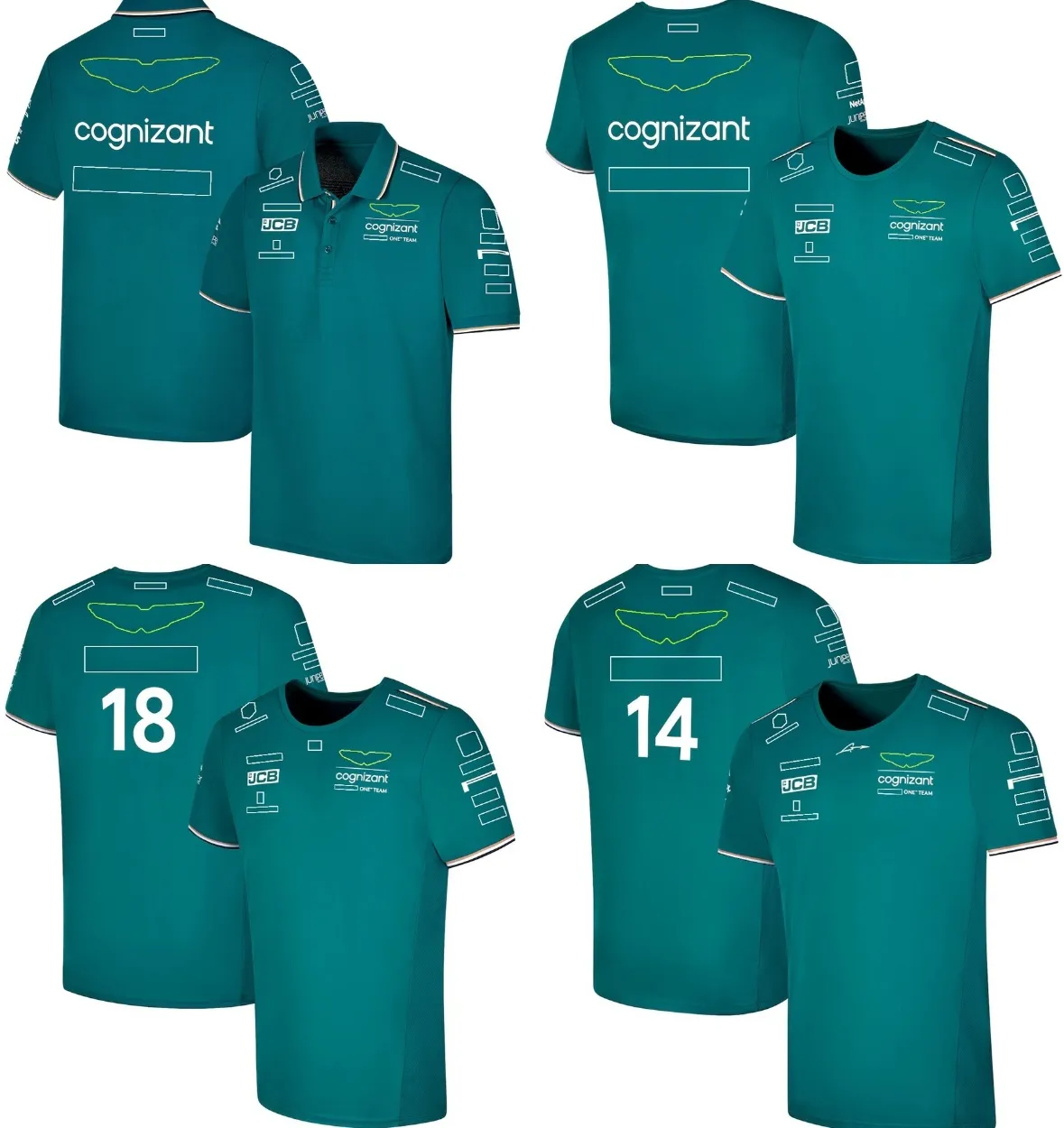 Offizielles F1-Fahrer-T-Shirt für Herren, Formel-1-Team-Rennanzug, T-Shirts, Poloshirt, Fahrer 14 und 18, übergroße T-Shirts, Jersey