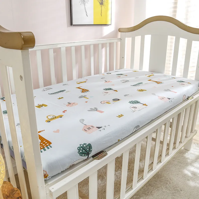 Bedding Sets Baby Crib Sheets Mattress Cover born Cot Cradle Animals Sheet Toddler Bed Linens Set Boys Girls12060cm 230301