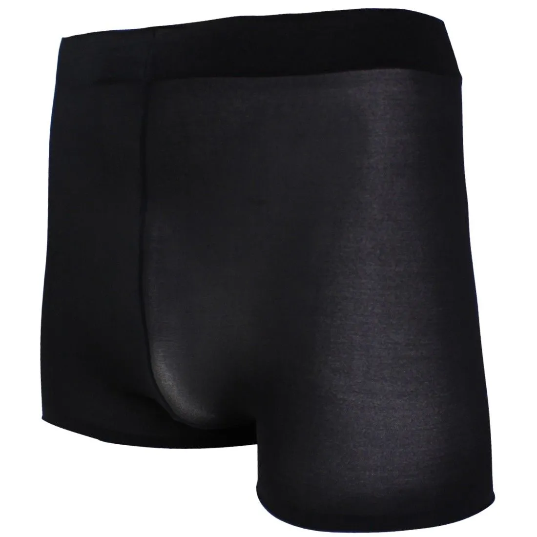 Mens Seamless Sheath Underwear Stockings Ultra Thin Boxer Black Boxer