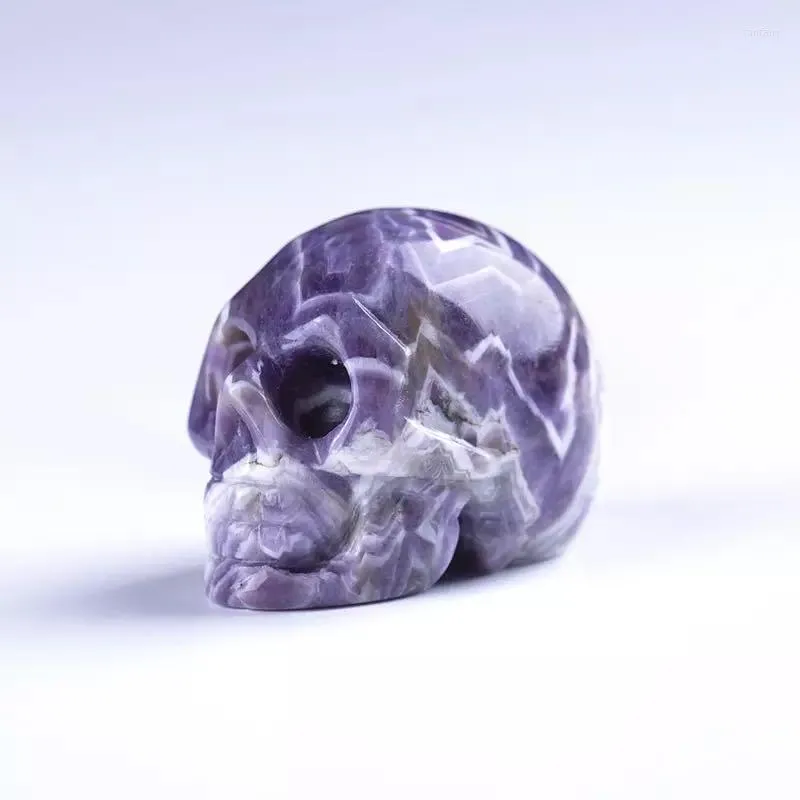 Dekorativa figurer Mokagy 2 tum naturlig dröm Amethyst Quartz Crystal Skulls Small Sculpture 1 st