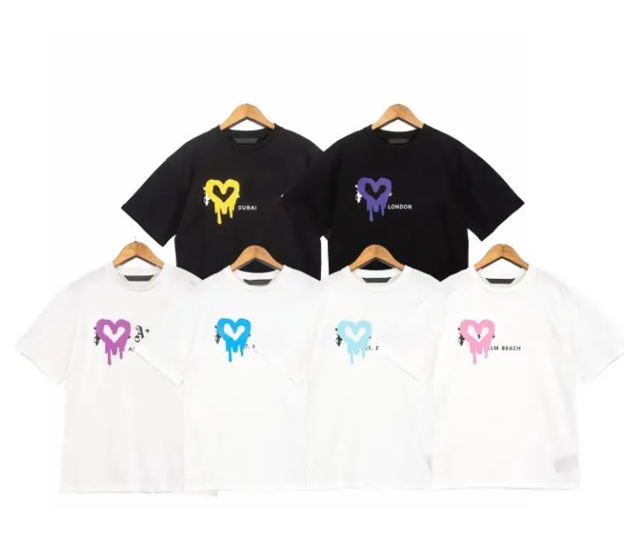 23SS Designer Tide T-shirt Alphabet Alphabet Laminowany nadruk Krótki rękaw High Street oddychający swobodny koszulka 100% bawełniana top męskie i damskie szczupłe mody krótkie rękaw