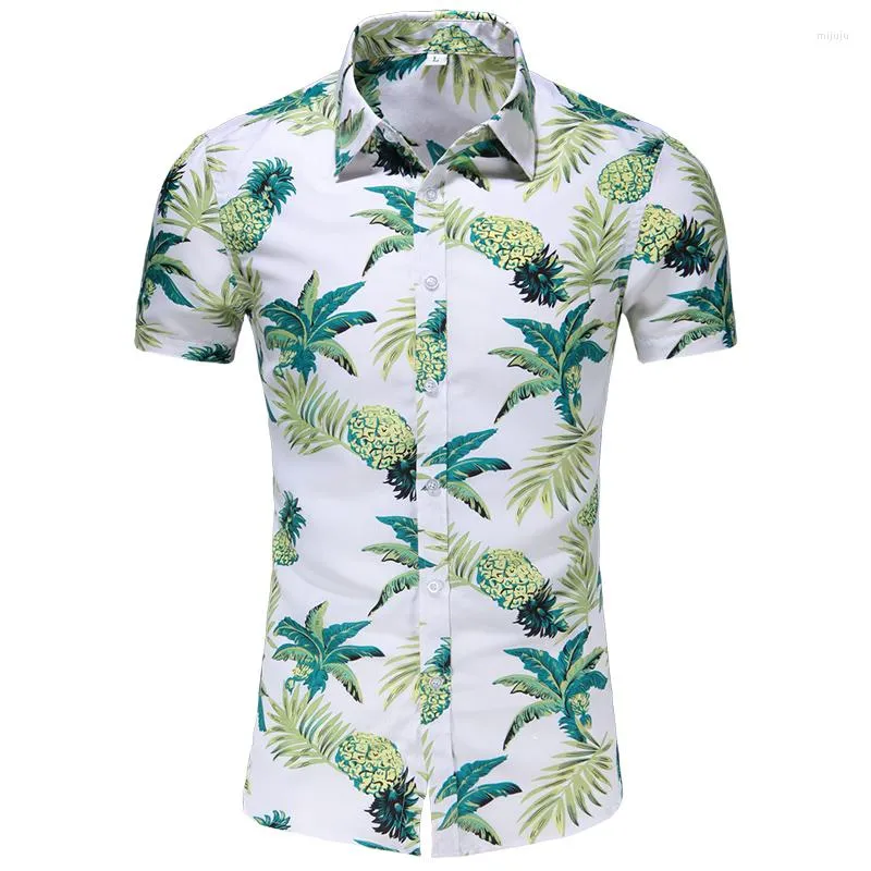 Mäns casual skjortor Summer Mens Hawaiian Shirt Holiday Blue 3D Coconu Print Män överdimensionerade korta ärm toppar tee 6xl 7xl