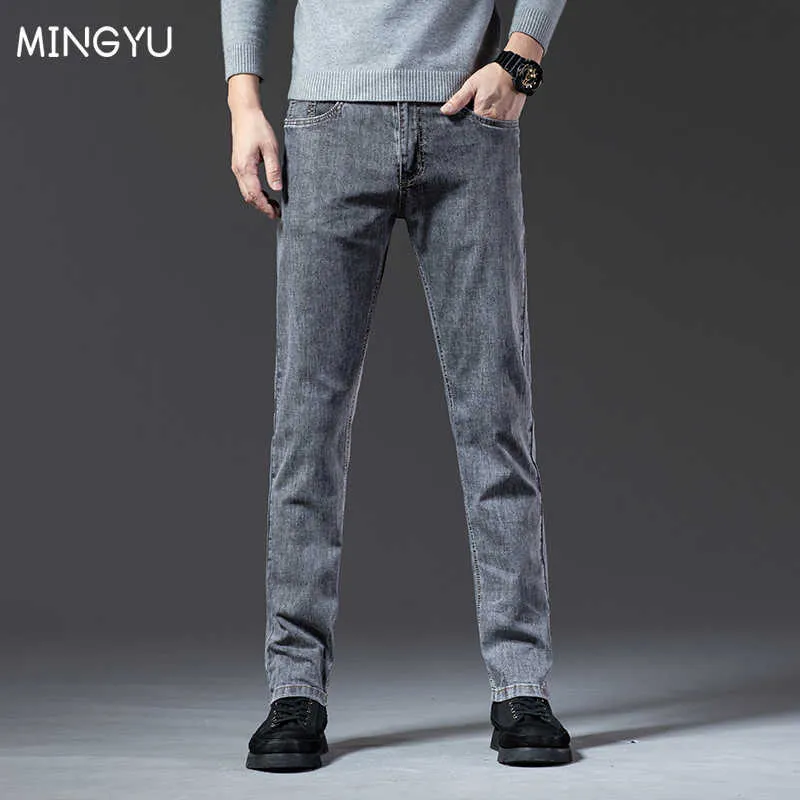 Jeans pour hommes Mingyu printemps automne 2022 Jeans pour hommes mode d'affaires Slim Fit Vintage gris Stretch Denim classique pantalon hommes grande taille 2840 Z0301