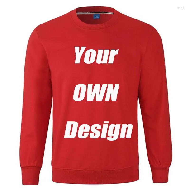 Men's Hoodies BTFCL Customized Men Women Sweatshirt Print Like Po Or Logo Text DIY Your OWN Design Red Cotton Harajuku