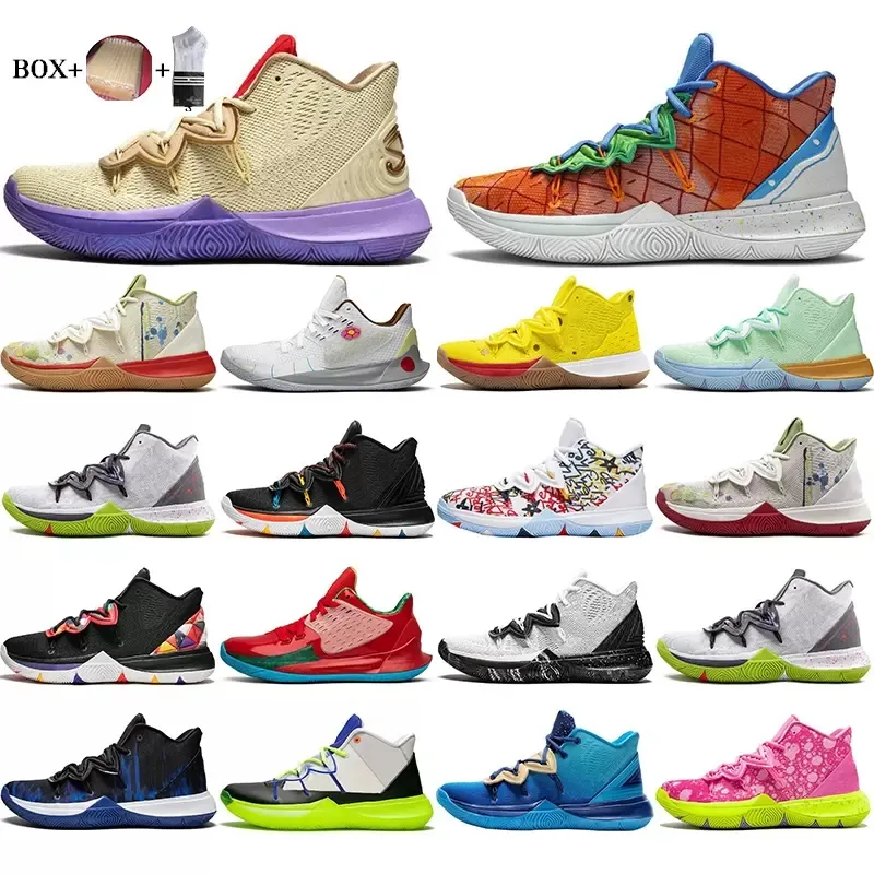 2023 Mens Kyrie 7 Shoes TV PE Баскетбольная обувь 5 For 20th Anniversary Sponge x Irving 5s Pineapple House Patrick Mr.Krebs Sandy Cheeks Женские спортивные кроссовки US12