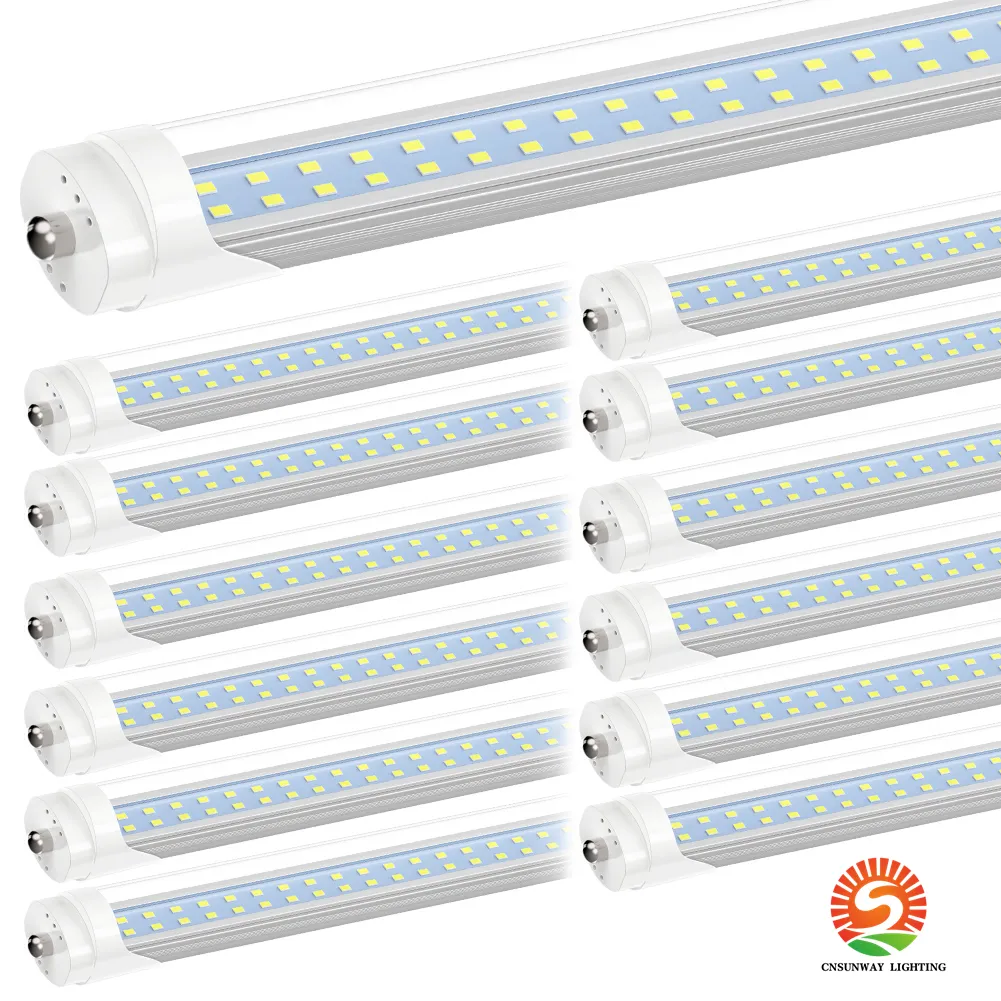 8ft FA8 LED -buisverlichting 2400 mm 8 ft T8 T10 T12 enkele pin 36W 45W 72W 144W Deurkoeler Lampen Vervanging 90W Fluorescentielampen Garage Warehouse -winkels