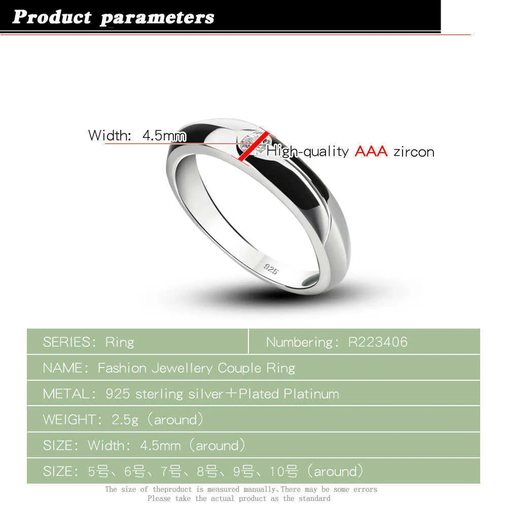 Cluster Rings Fashion Woman Pure Silver Ring Simple Solid 925