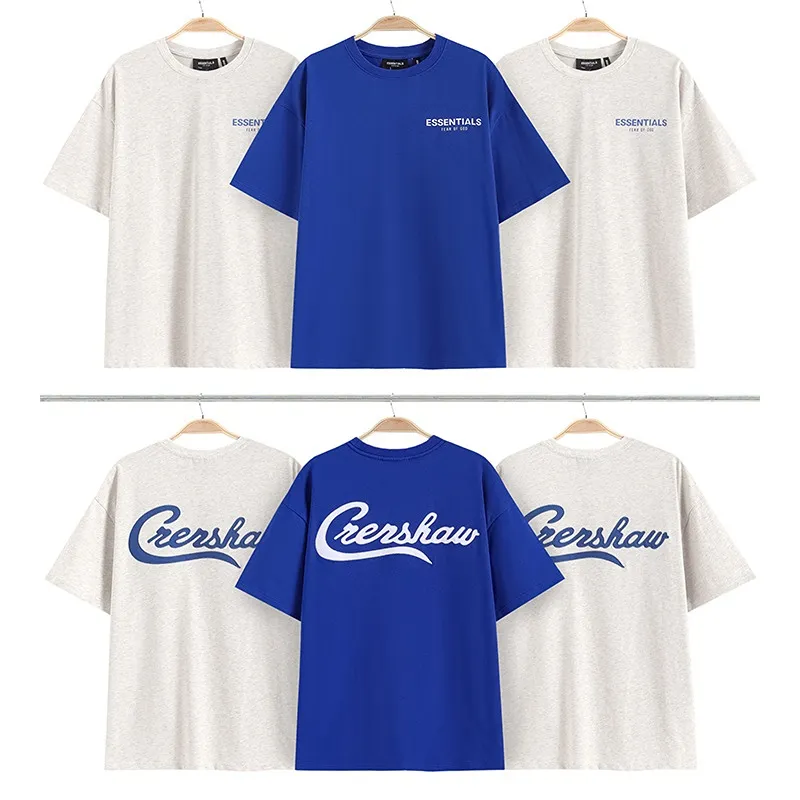 Double Line Tide Brand Men's T-Shirts High Street Baggy Klein Blue Short Sleeve Couple T-shirt