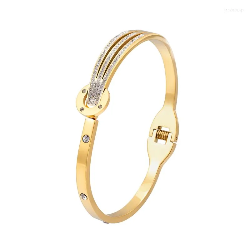 Bangle Nen Fashion Crystal puste Spring Spring Open Bransoletka Women damski prezent na stal nierdzewną biżuterię hurtową