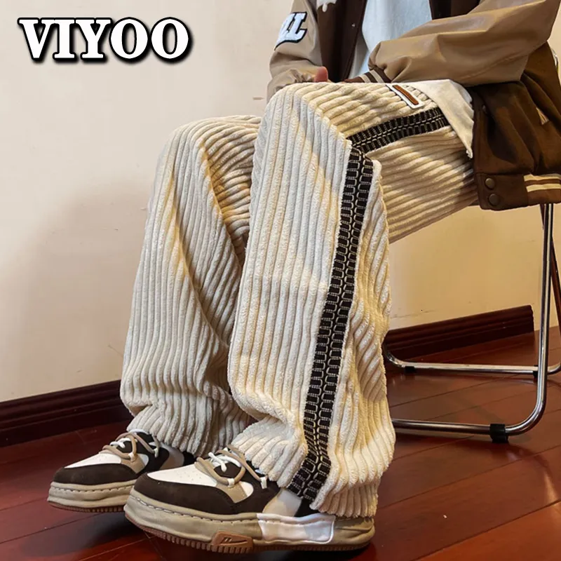 Pantaloni da uomo Uomo Donna Inverno Y2K Abbigliamento Velluto a coste Spesso Jogging Pantaloni cargo casual Pantaloni sportivi Pantaloni Pantaloni a gamba larga Techwear Per uomo 230301