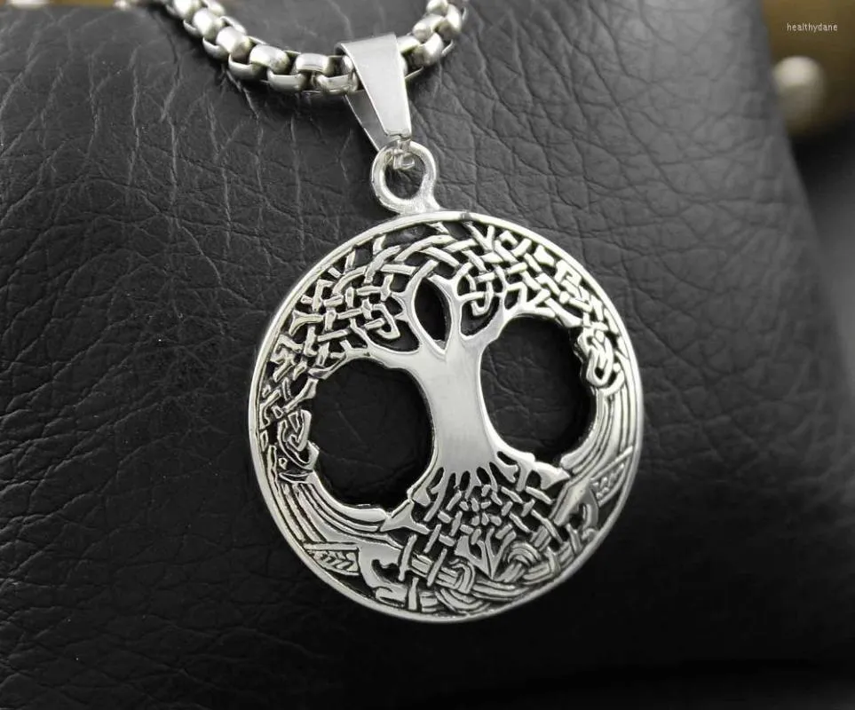 Pendentif Colliers Arbre généalogique de la vie Collier pour homme Noeuds celtiques irlandais Racine de la terre mère