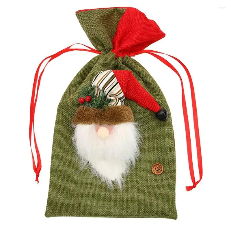 Decoraciones navideñas 3 patrones bolsas delicadas bolsas de cordón exquisito dulce presente decoración de festival almacenamiento