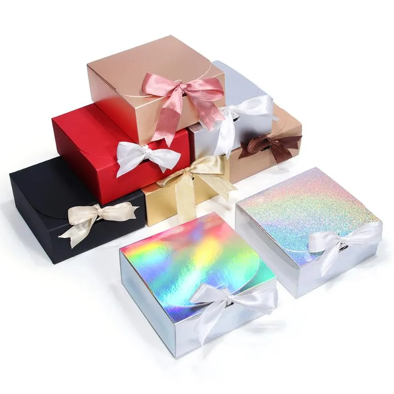 Gift Wrap 5pcs / 10pcs Cardboard Packaging Carton Black White Cow Leather Red Box Customizable Size And Printed Logo