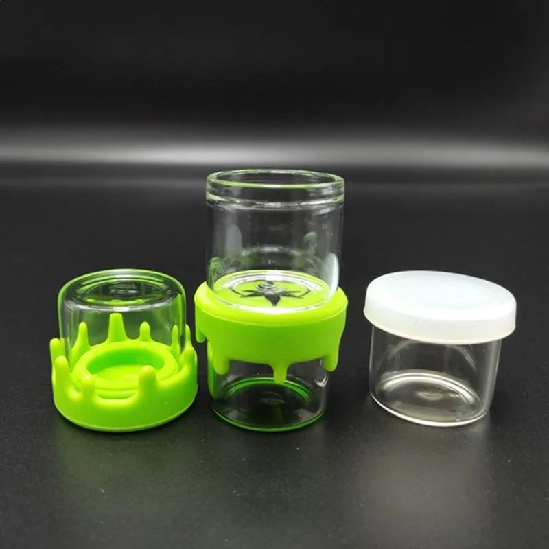 packing bottle Nonstick wax containers silicone glass packaging bottles 6ml silicon container food grade jars dab tool storage jar oil holder silica gel