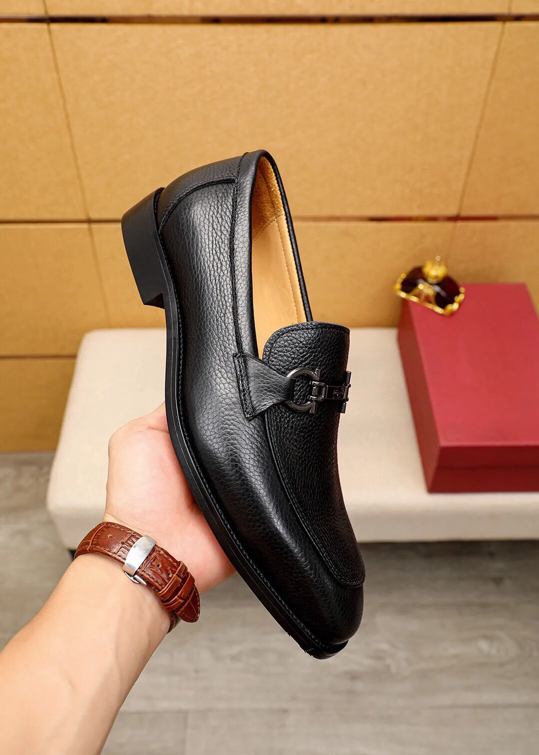 Feragamo Mens Genuine Leather Brogue Most Comfortable Formal Shoes