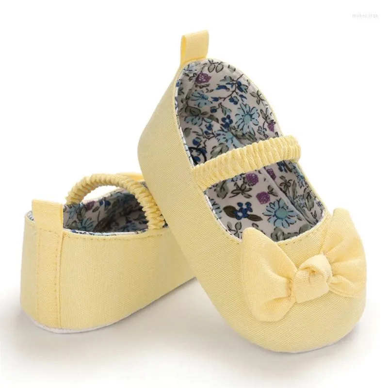 First Walkers Kleinkind-Mädchen-Kinderbett-Schuhe, geborenes Baby, Mädchen und Jungen, Schleife, weiche Sohle, Punktdruck, lässig