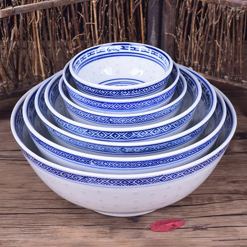 Bowls 4.5/5/6/7/8/9 In Ceramic Tableware Blue And White Porcelain Ramen Soup Bowl Chinese Rice Dragon Pattern Vintage Dinnerware