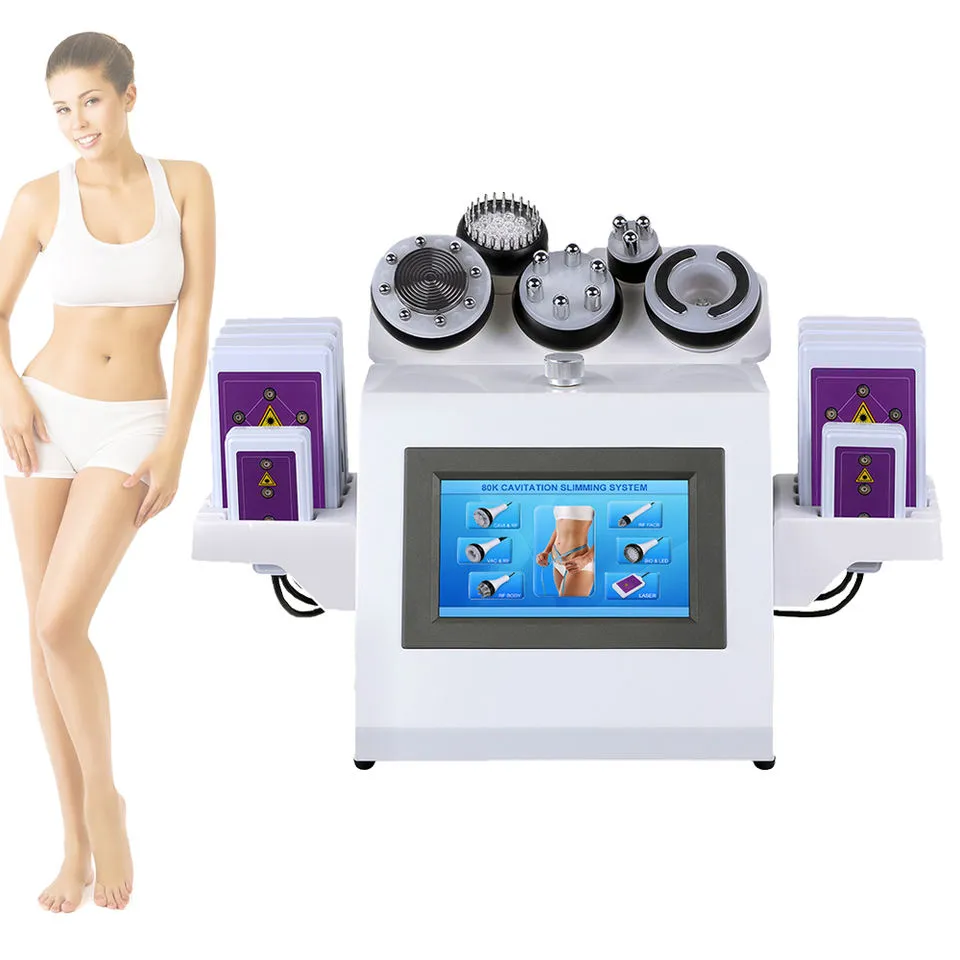 itens beuaty multifuncionais 6 em 1 elevador de face portátil 80kHz Radiofrequency Frequency Fat Body Slimming 80k Cavitação Máquina de aperto de pele